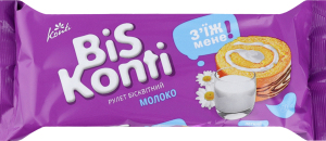 Рулет бісквітний "BiSKonti" молоко фас. 150г (16шт) (аут)