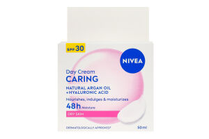 Крем для лица для сухой кожи дневной питательный с натуральным аргановым маслом + гиалуроновая кислота SPF 30 Nivea 50мл