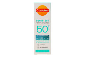 Крем для обличчя для чутливої шкіри сонцезахисний SPF 50+ Carroten 50мл