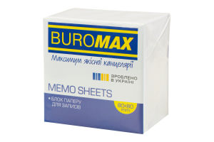 Блок паперу д/нотаток білий клеєний 80*80*50мм Buromax