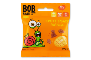 Снек фруктовый для детей от 12мес Mango Baby Bob Snail м/у 20г