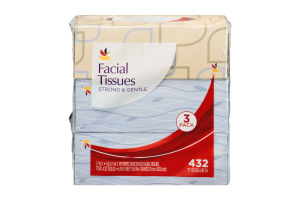 Ahold Facial Tissues Strong & Gentle - 3 CT