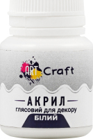 Фарба акрилова д/декору біла глянсова 20мл АртКрафт