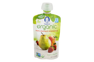 Gerber Organic Baby Food Pears, Peaches & Strawberries