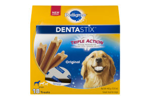 Pedigree DENTASTIX Dog Treats for Large Dogs Triple Action Original - 18 CT
