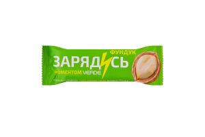 Батончик з вітаміном В12, фундуком та чорним шоколадом з підсолоджувачами Зарядись моментом Verde м/у 30г