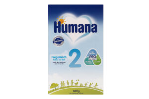 Смесь молочная для детей 6-12мес сухая с пребиотиками галактоолигосахаридами №2 Humana к/у 600г