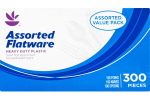 Ahold Heavy Duty Plastic Assorted Flatware - 300 CT