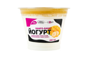 Йогурт 3.2% безлактозний термостатний з наповнювачем Манго-банан Lago ст 250г