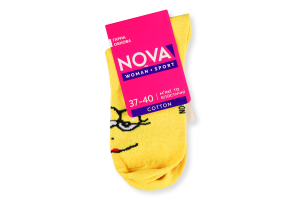Шкарпетки жіночі NOVA Smile жовтий р.23-25