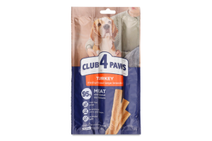 Ласощі д/середніх порід собак М'ясна паличка Premium з індичкою 3*12г Club 4 Paws
