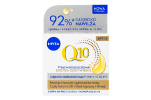 Крем денний відновлюючий проти зморщок SPF 15 Інтенсивне живлення Q10 Nivea 50мл