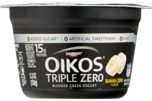 Dannon Oikos Triple Zero Blended Greek Nonfat Yogurt Banana