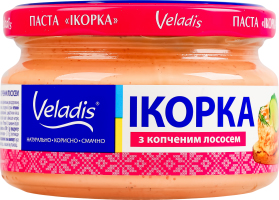 Паста з ікрою атлантичних риб з копченим лососем Ікорка Veladis с/б 160г