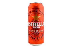 Пиво 0.5л 4.6% світле фільтроване солодове пастеризоване Barselona Estrella Damm з/б