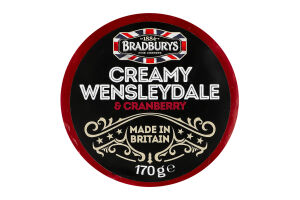 Сир Bradburys Wensleydale з журавлиною 48%