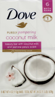 Dove Purely Pampering Coconut Milk Bath Bars - 6 CT