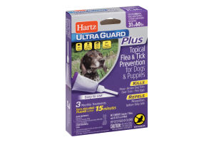 Hartz Ultra Guard Plus Topical Flea & Tick Prevention for Dogs & Puppies 31-60lbs - 3 CT