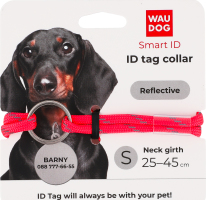 Шнурок д/адресника Смарт АйДі рожевий світловідбиваючий паракорд р.S d4мм L25-45см ВауДог