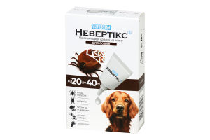 Краплі протикліщові д/собак від 20кг до 40кг Невертікс 6мл Superium