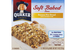 Quaker Soft Baked Bars Banana Nut Bread - 5 CT