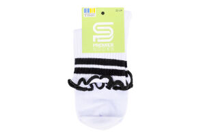 Шкарпетки Premier socks висок рюш смуж білі р22-24
