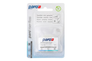 Зубна нитка Riser-floss вощена з м"ятою та фтором 50м Paro Swiss
