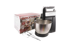 Міксер чорний Чаша+Вінчик 2шт 250-500Вт Grunhelm