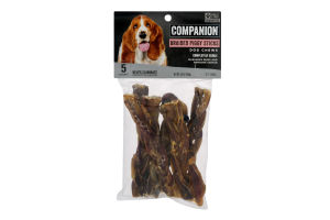 Companion Dog Chews Braided Piggy Sticks - 5 CT