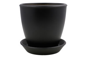 Горщик чорний матовий кераміка 11*10*0,6см Духм'яна піч