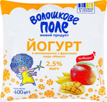 Йогурт питний з фруктовим пюре Манго 2,5% 400г плівка Волошкове поле