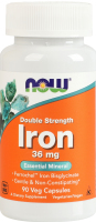 Добавка диетическая веганские капсулы 36мг Железо Now 90шт