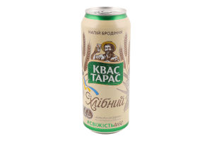 Напиток брожения пастеризованный газированный Хлебный Квас Тарас ж/б 500мл