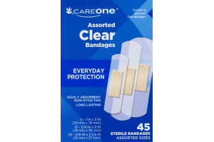 CareOne Assorted Bandages Clear - 45 CT