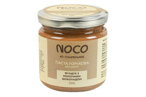 Паста горіхова без цукру Фундук з молочним шоколадом NOCO с/б 200г