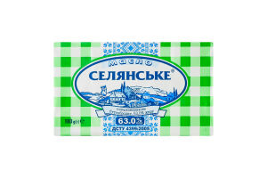 Масло 63% солодковершкове бутербродне Селянське м/у 180г