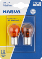 Лампа автомобильная 12V 21W BAU15s PY21W №176384000 Amber Narva 2шт