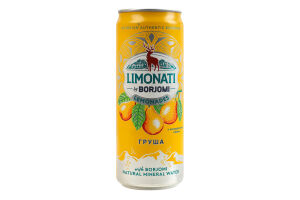 Напій безалкогольний сильногазований соковий пастеризований Груша Limonati Borjomi з/б 330мл