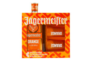 Набір Лікер 0.7л 33% + 2 шоти 40мл Orange Jagermeister к/у 1шт