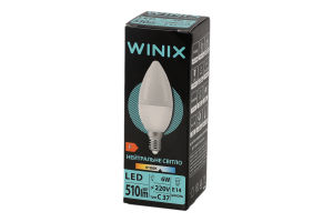 Лампа нейтральне світло C37 6W E14 4100K LED Winix 1шт