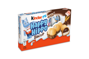 Вафля хрустящая с молочной и какао начинкой Happy hippo Biscuit Kinder к/у 5х20.7г