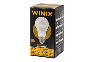 Лампа тепле світло A60 10W E27 3000K LED Winix 1шт