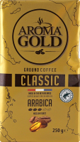 Кофе натуральный жареный молотый Arabica Classic Aroma Gold в/у 250г