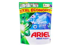 Средство моющее синтетическое жидкое в растворимых капсулах с прикосновением Lenor Свежий воздух Ariel 44х20.8г