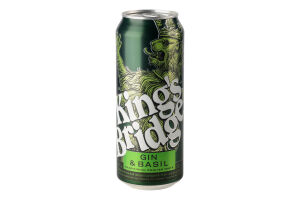 Напій слабоалкогольний 500мл 7% сильногазований Gin&Basil King's Bridge з/б