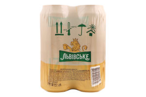 Пиво 4х0.48л 4.5% светлое пастеризованное 1715 Львівське ж/б