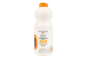Шампунь для всіх типів волосся з папаєю, маракуєю та манго 2в1 Family Fresh Delice Byphasse 750мл