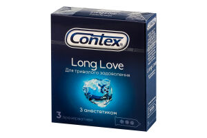 Презервативы латексные с силиконовой смазкой с анестетиком Long love Contex 3шт