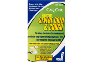 CareOne Nighttime Severe Cold & Cough Packets - 6 CT