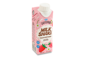 Коктейль молочный 2% ультрапастеризованный с наполнителем Клубничный Milk Shake Galychyna т/п 235г